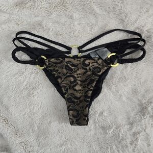 Excellently used Beach Bunny Gunpowder and Lace Skimpy Bikini Bottom, size small